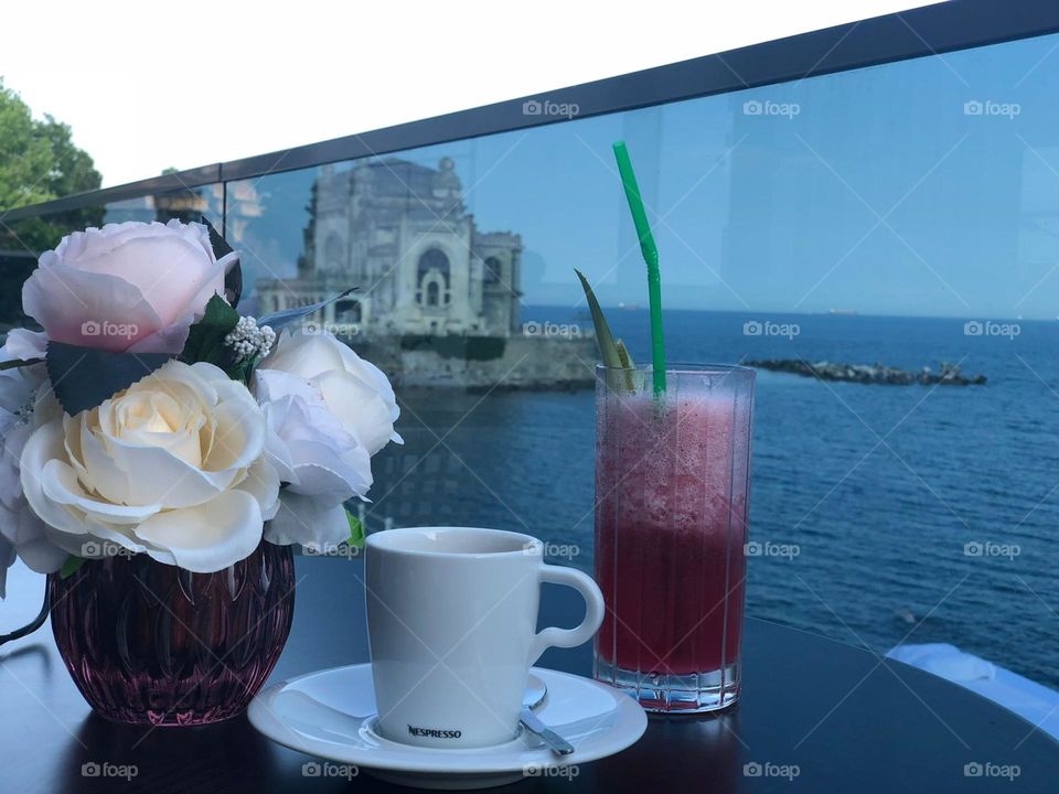 Morning coffee at the Black Sea in Constanta