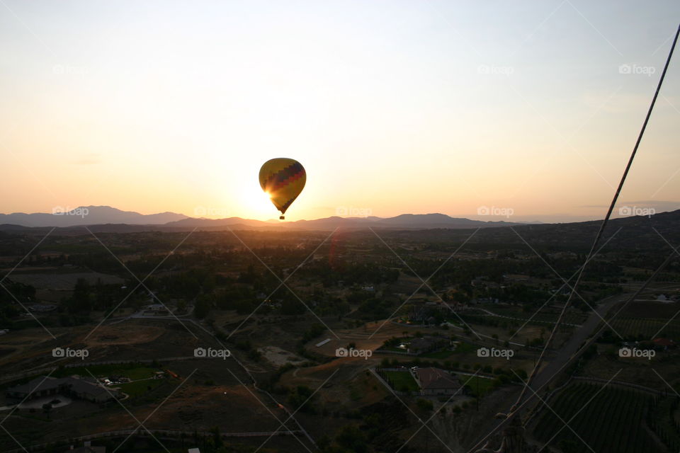 Early morning hot air balloon ride