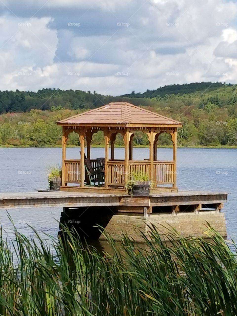Gazebo.....water.....sky