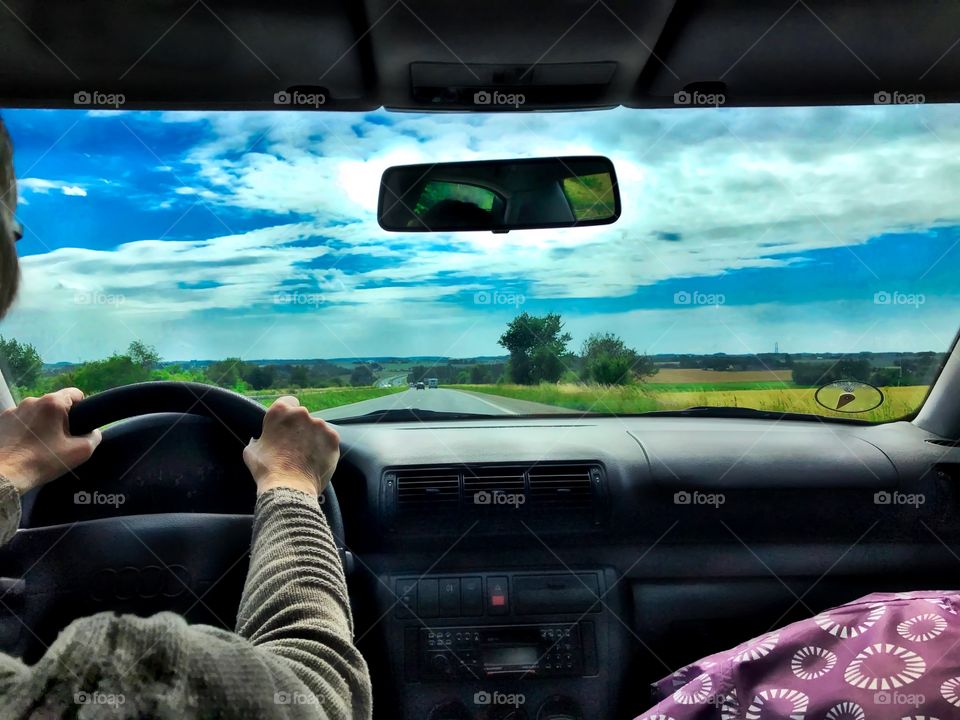 Driving in a car