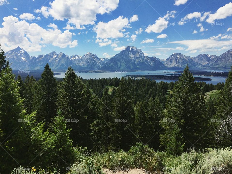 Beautiful view of Grand Tetons from Signal Mountain