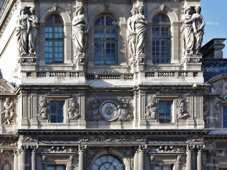 Facade of the Louvre museum