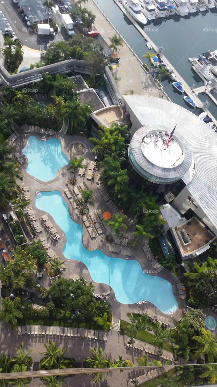 Hotel pool. pool from our balcony at San Diego marina Marriott