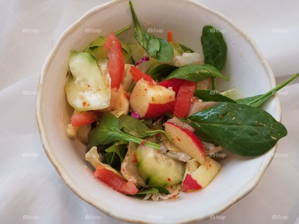 baby spinach and fruit salad