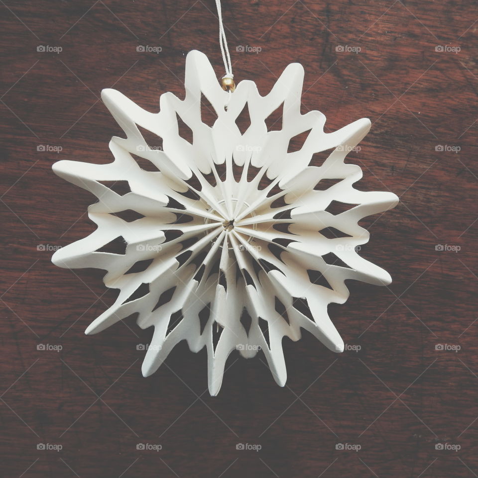 Christmas star on table