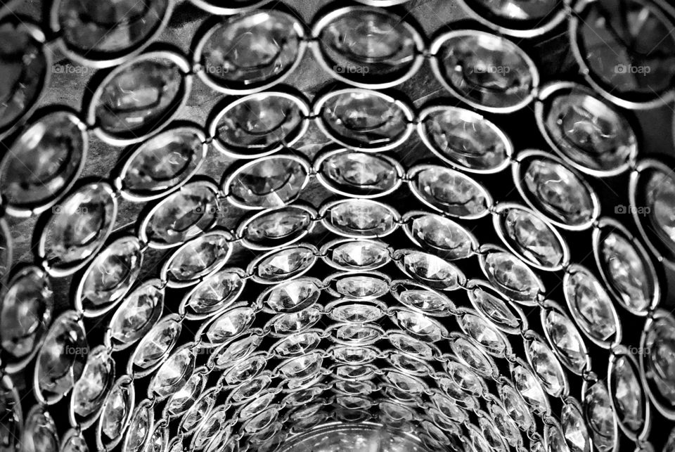 Black and white beaded crystal lamp