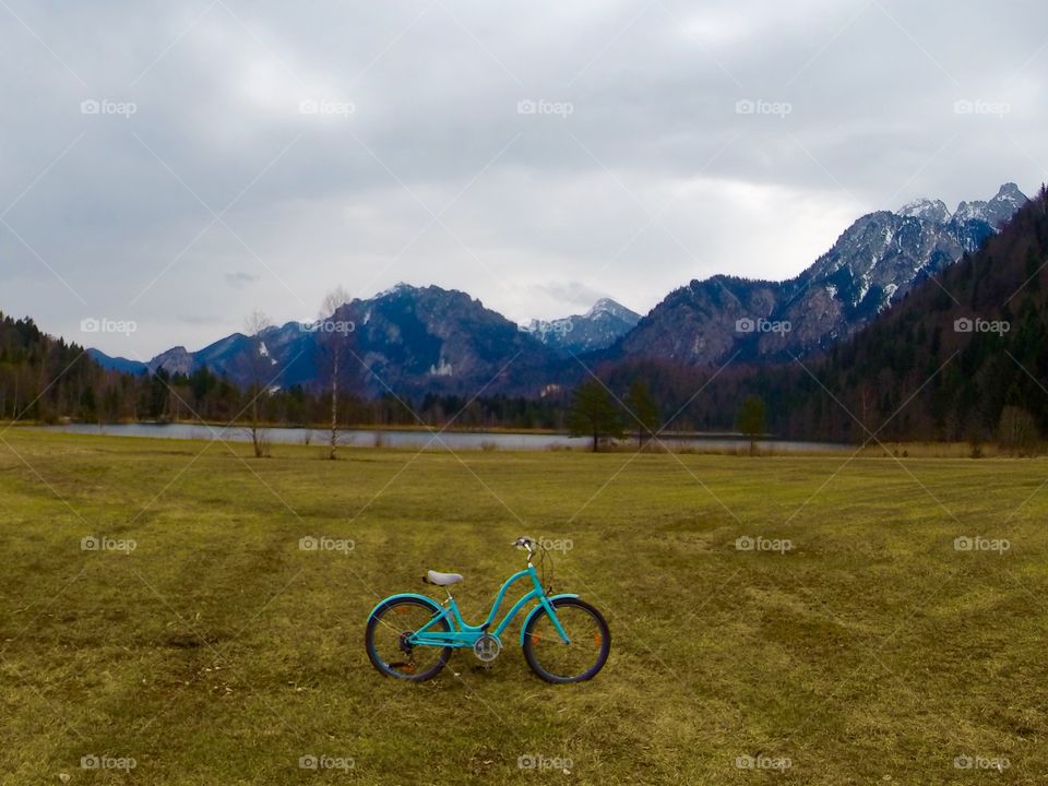 Biking at the base of the Bavarian Alps. A lovely bike ride at the base of the Bavarian Alps