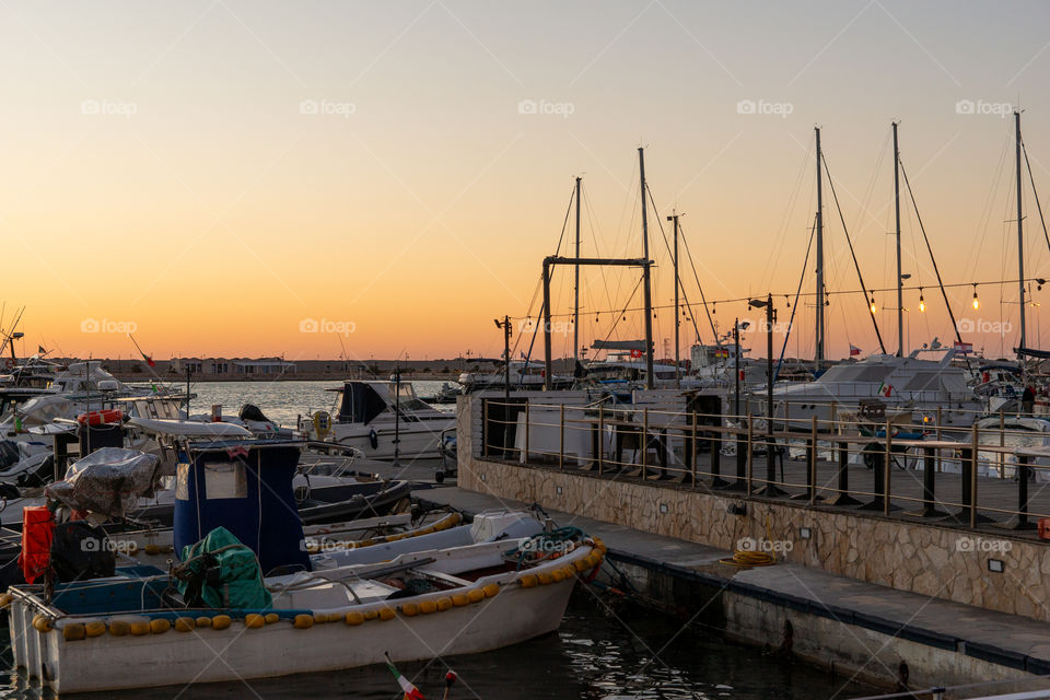 port at sunset