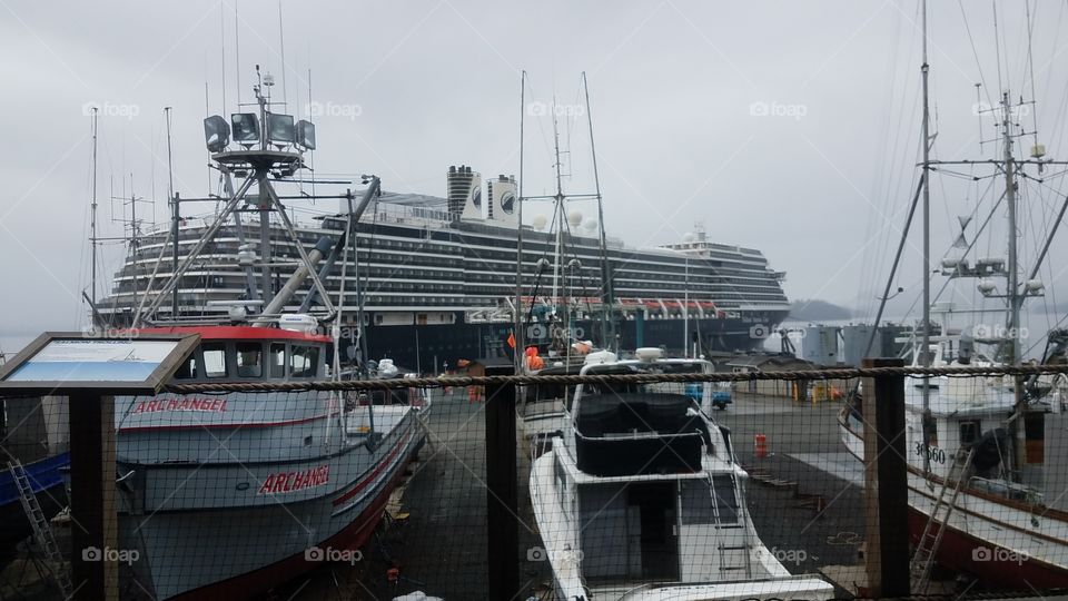 docked cruise ship