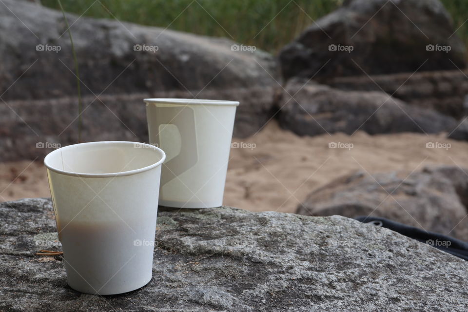 Coffee break at beach