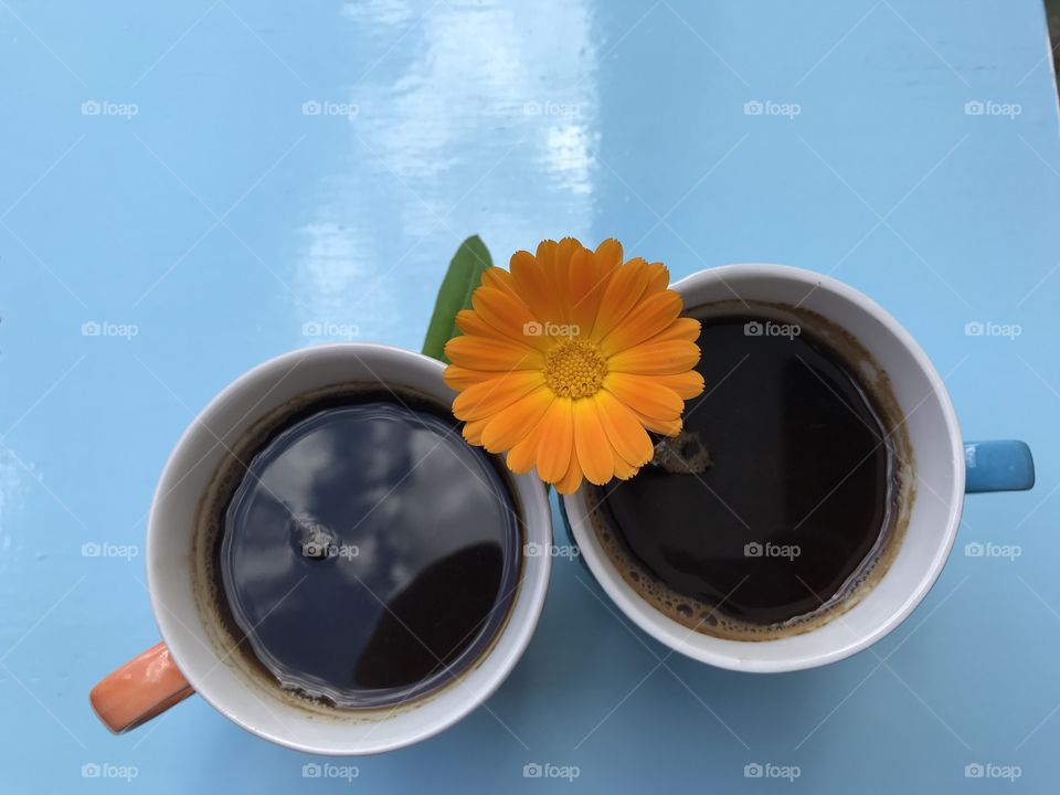 Sometimes all you need is a cup of coffee and flowers to feel better!