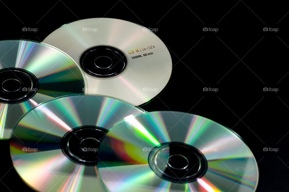 compact disc in black