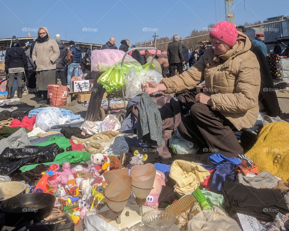 Flea market "Field of miracles" Minsk (Belarus). April 2019