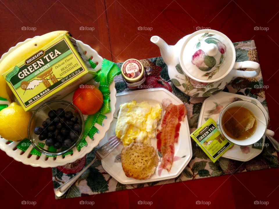 English breakfast with Bigelow tea 