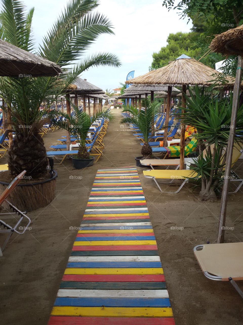 Beach path in various colors