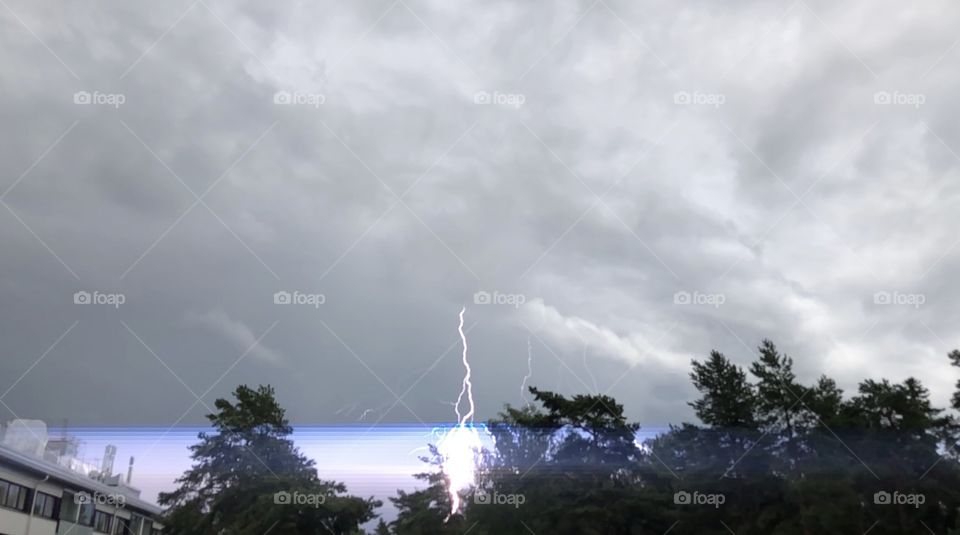 Lightning strike and thunder