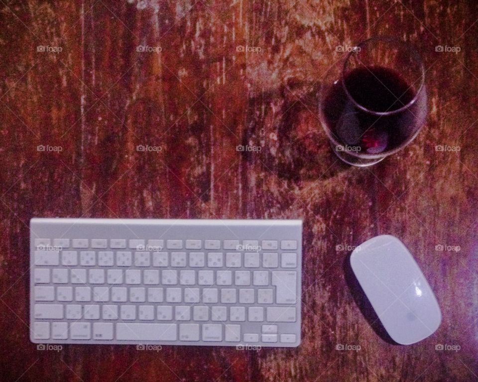 Work with a glass of wine 