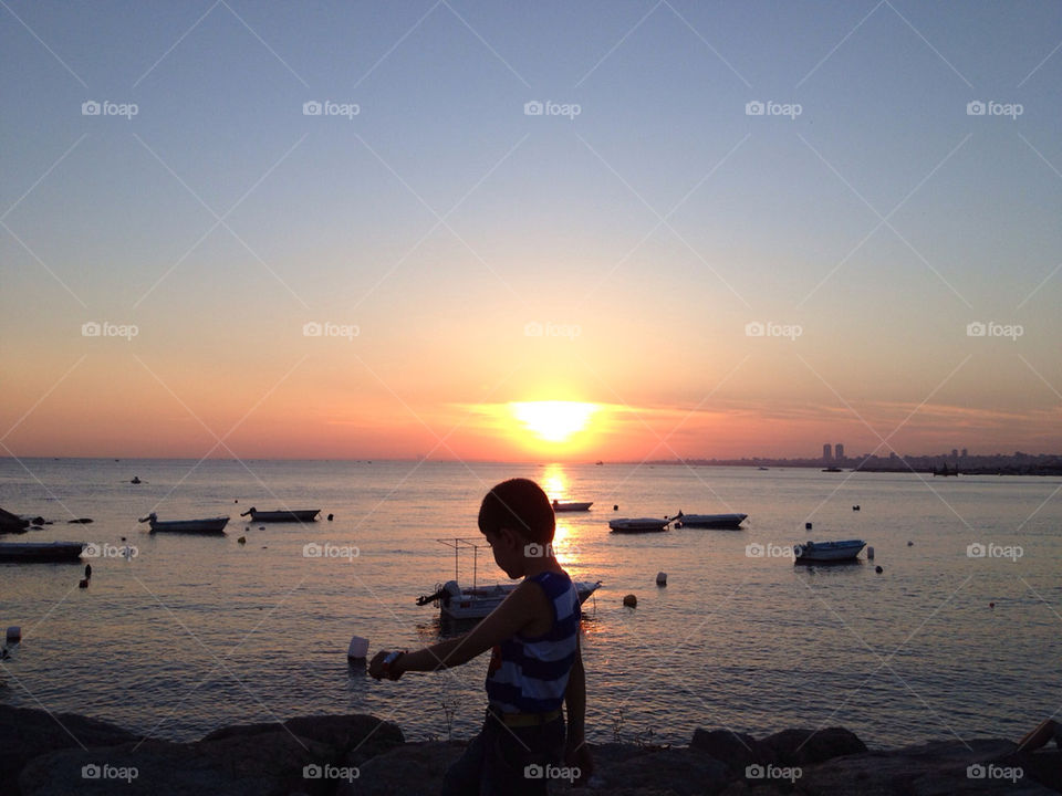 beach sunset kid boy by nelson.aponte
