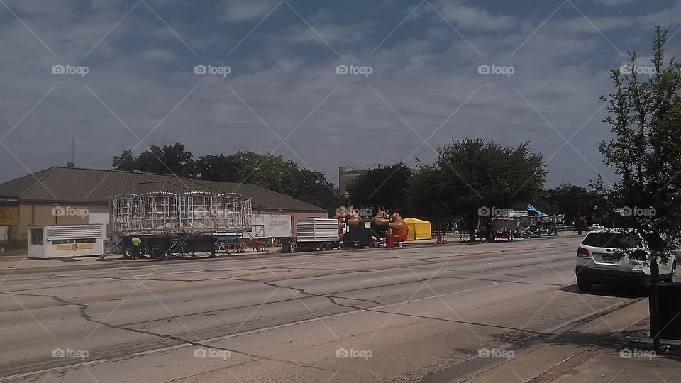 carnival crew. the carnival is in town for a week