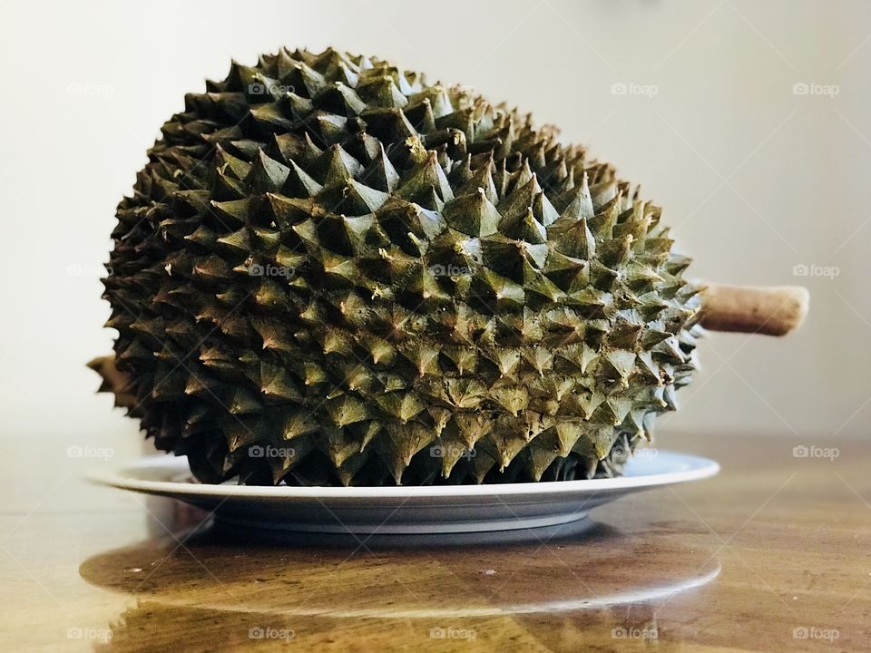 The whole fruit of durian 