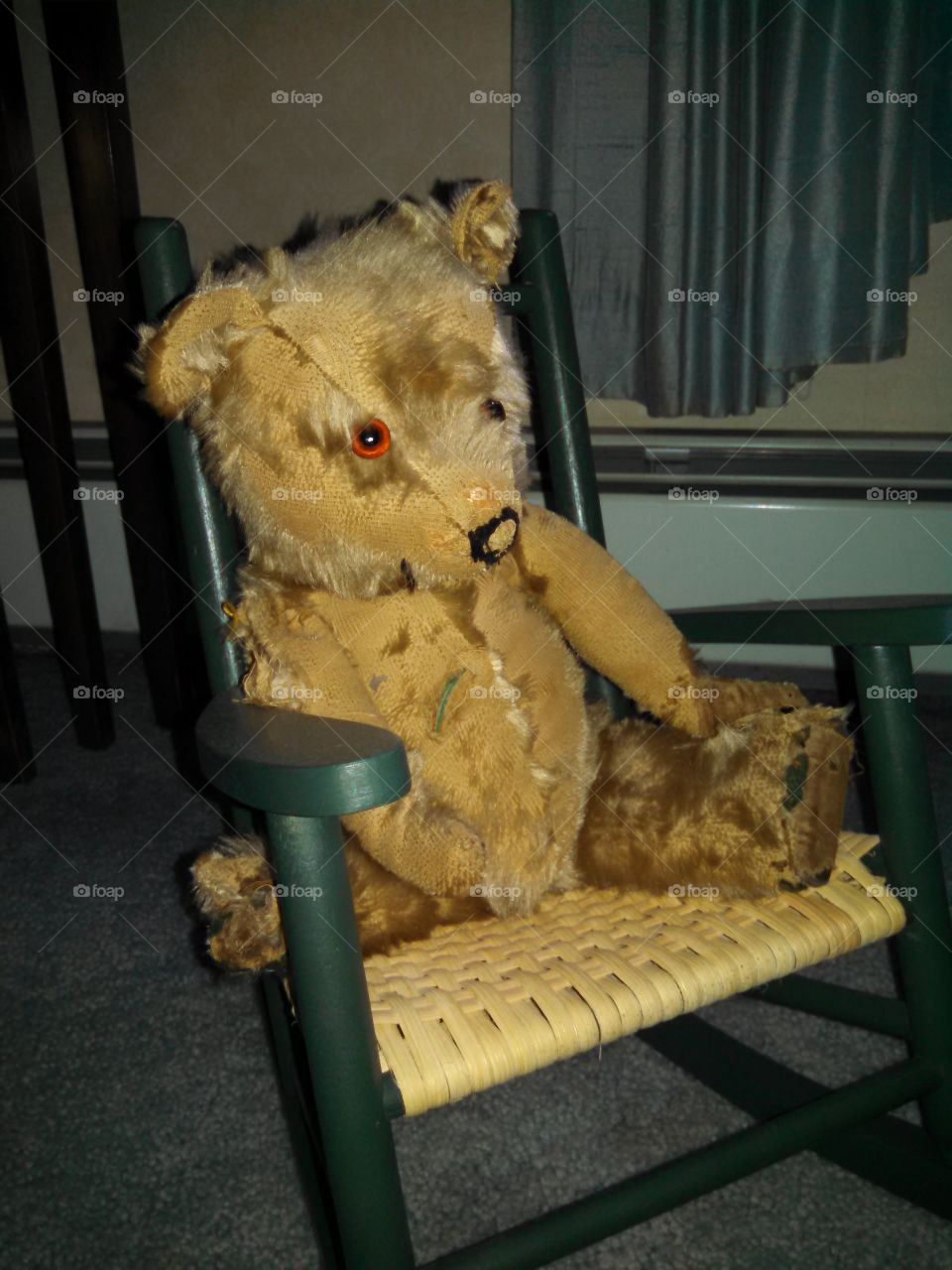 Teddy Boy. My mom's well-loved childhood teddy bear