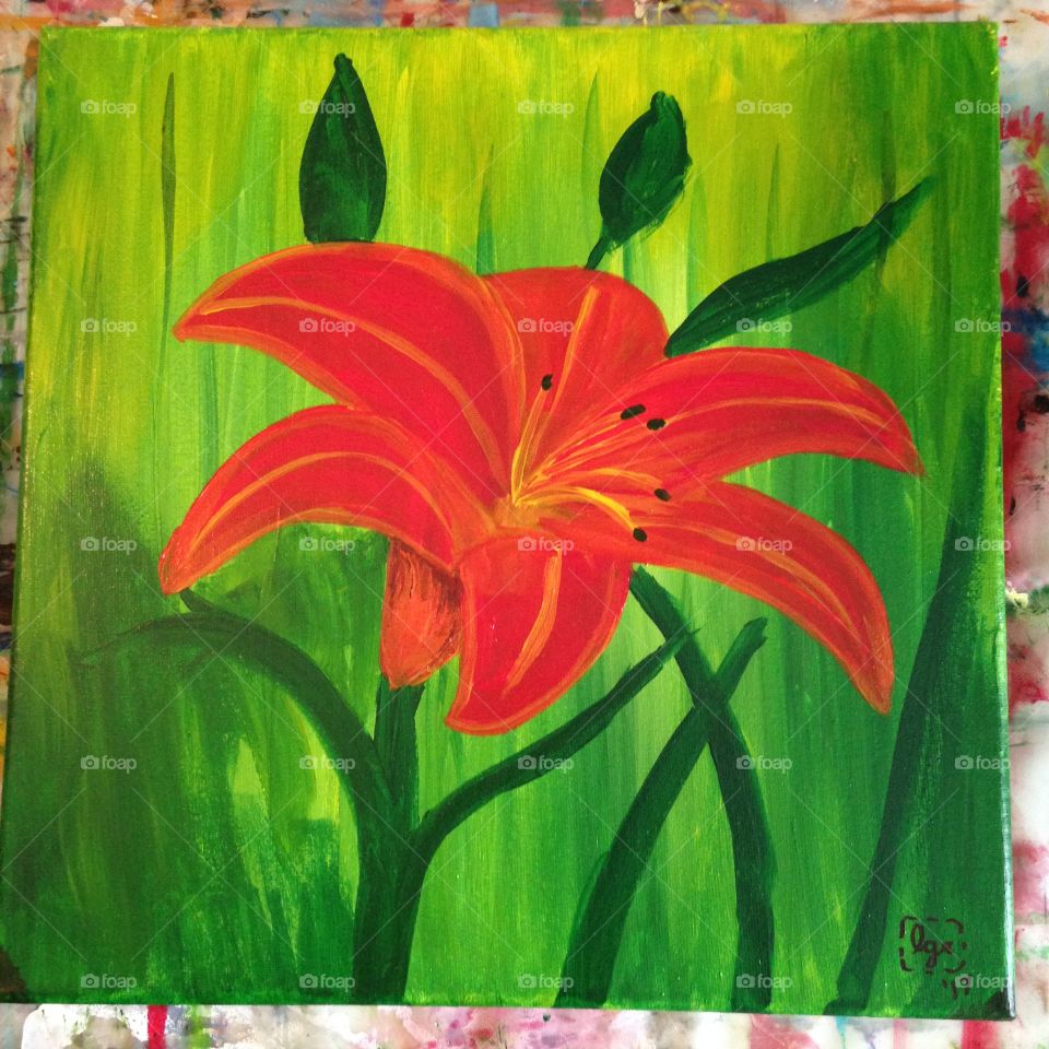 Painting of a lily