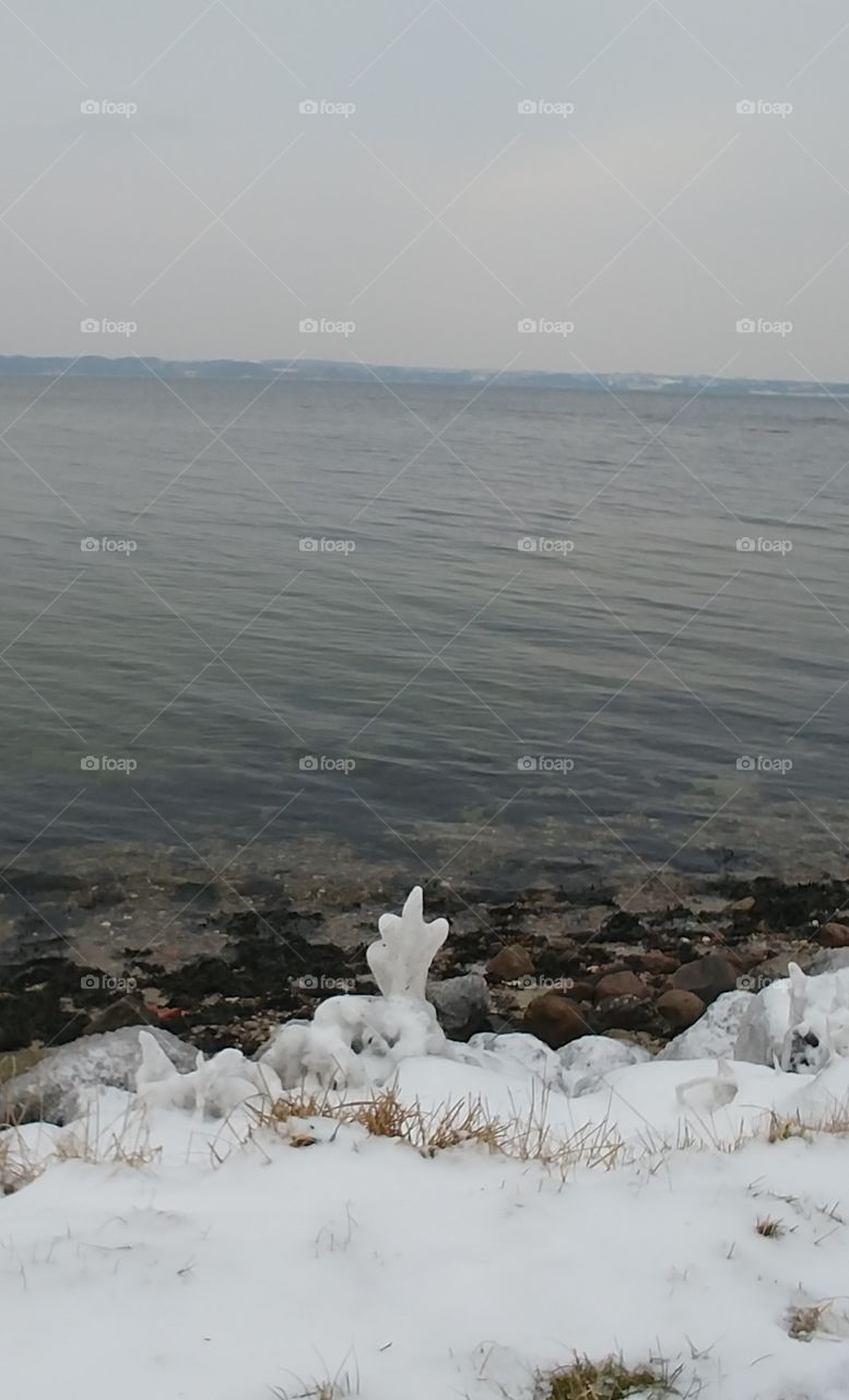 Eis ice snow water Schnee Wasser ufer see strand beach cold frosty frozen