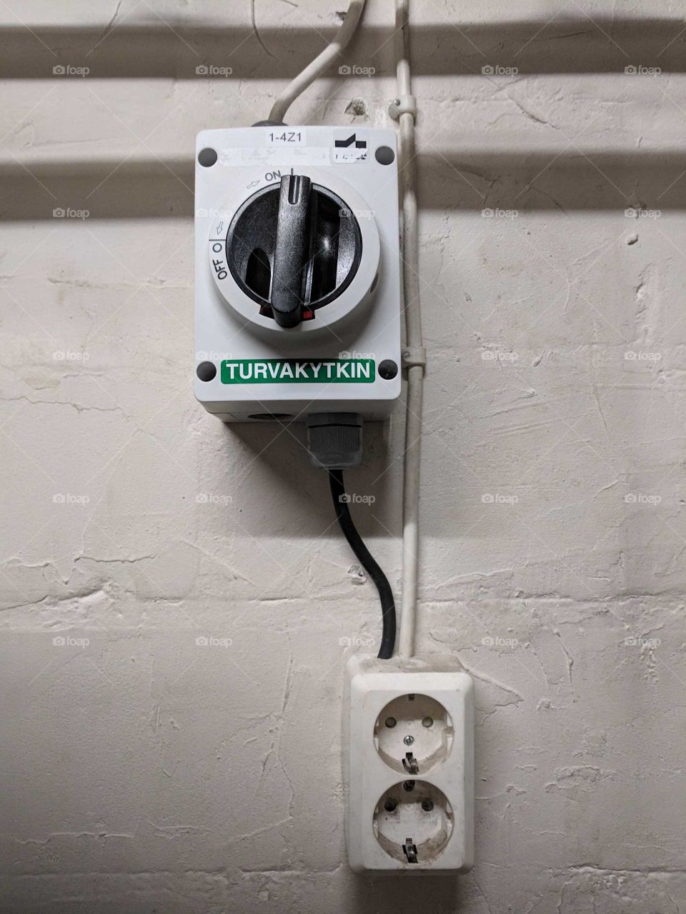 Electricity safety switch on the wall
