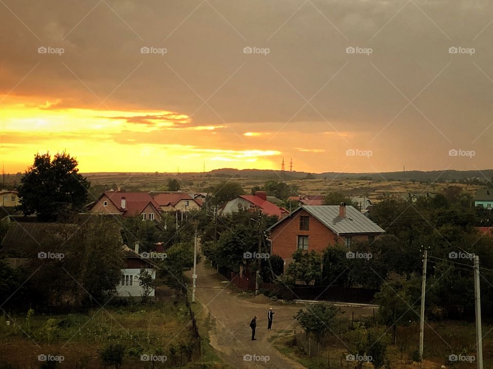 Sunset and road 