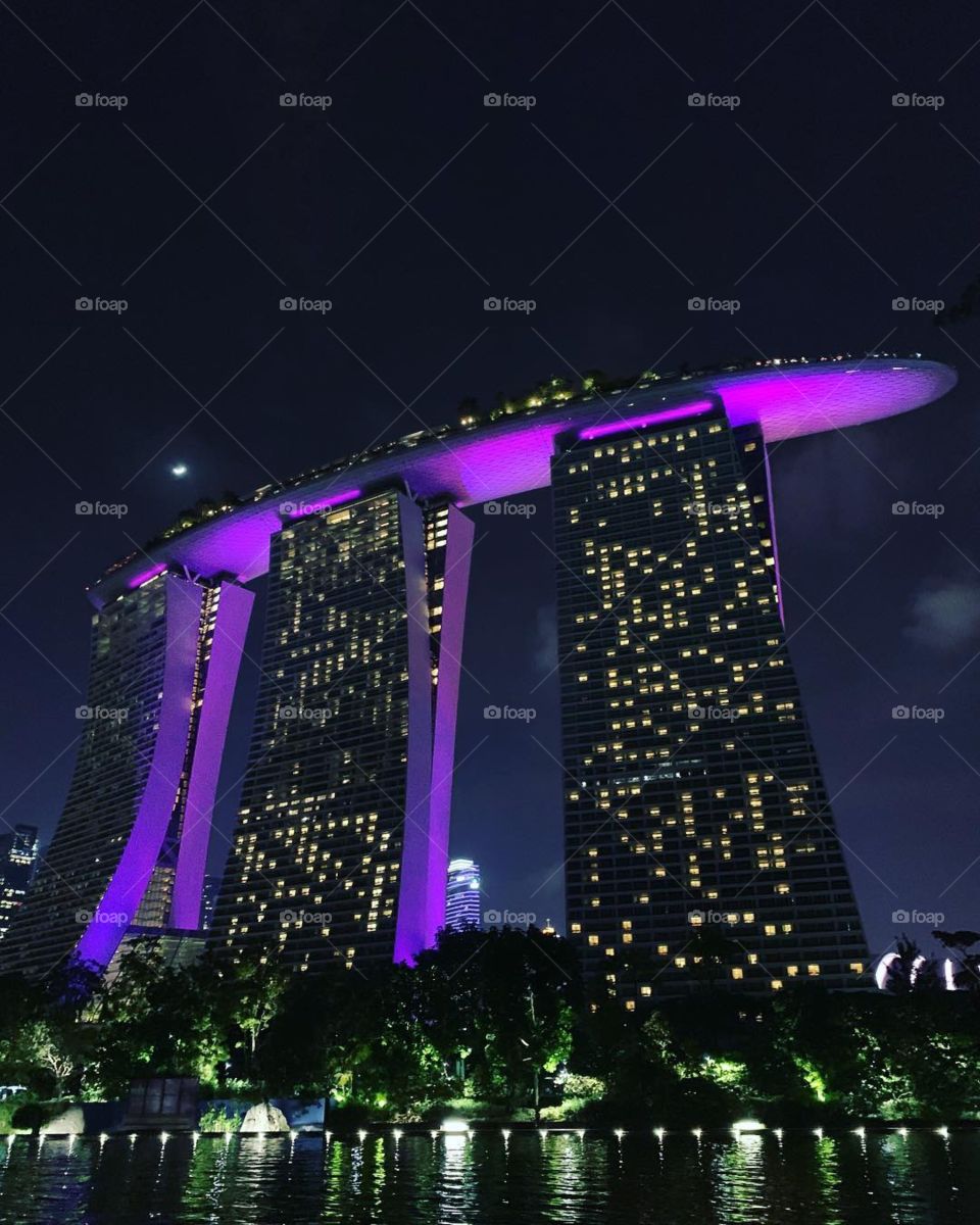Marina Bay Sands Hotel looks beautiful at night!