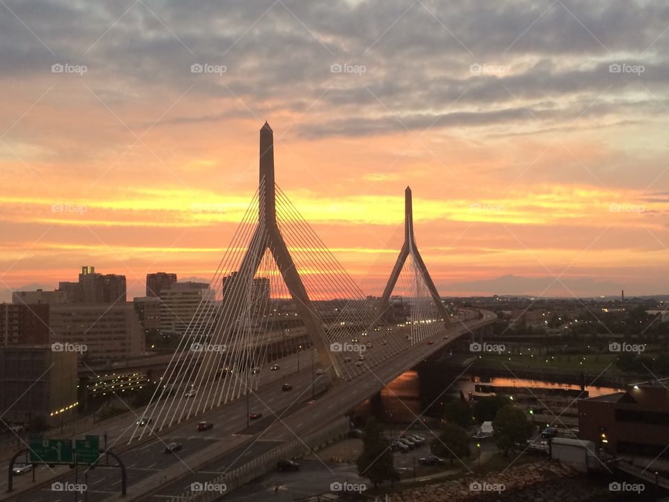 Zakim Bridge Sunset - Boston