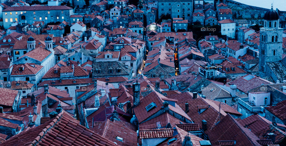 Dubrovnik city scape of the rooftops
