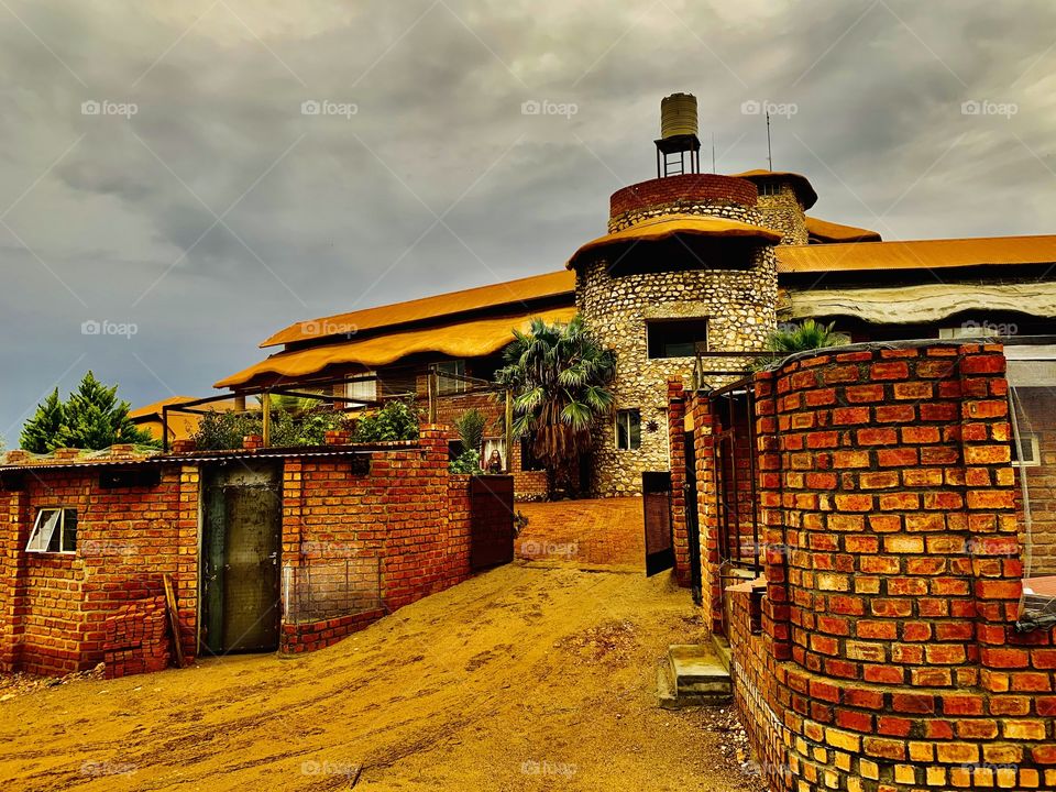 A view of the beautiful Karivo lodge, a farm in Khomas Namibia. Visited the farm on a rainy morning and it was beautifully fun.