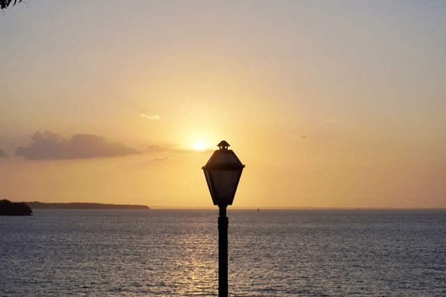 Sunset at São Luís Historic Center with its colonial lighting