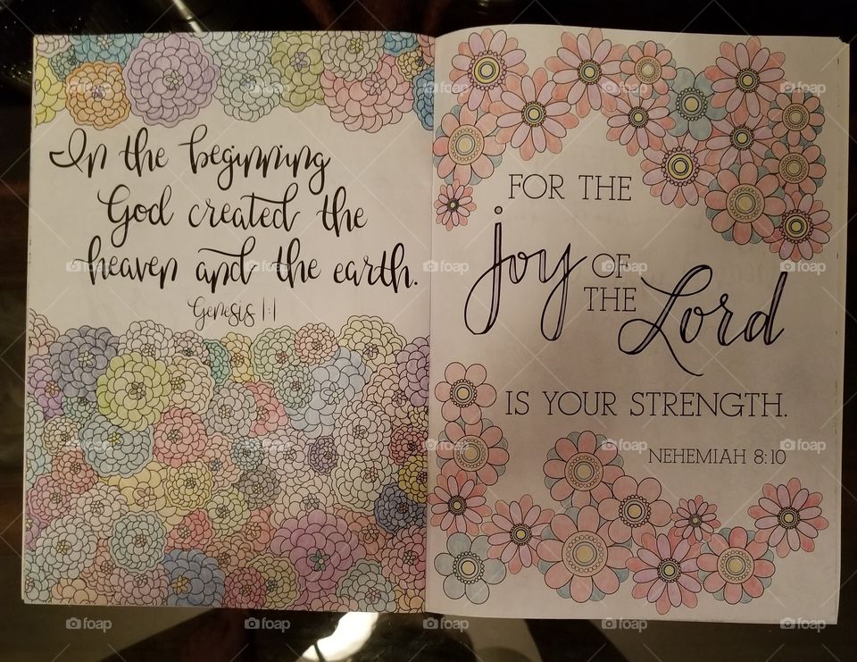 my artwork from the scripture coloring book