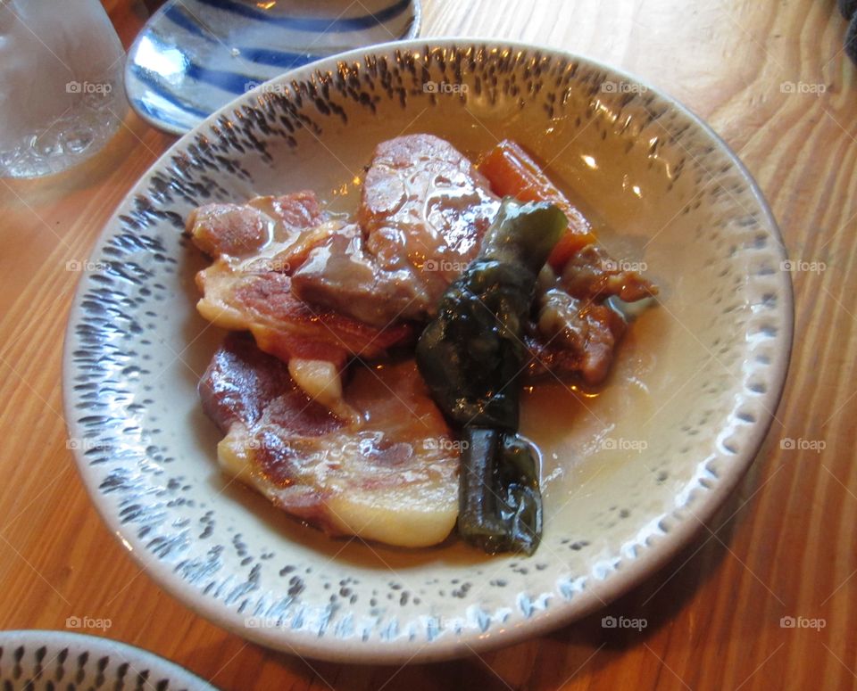 Okinawan Rafute, Stewed Pork Belly, Restaurant inside Tokyo Station, Japan