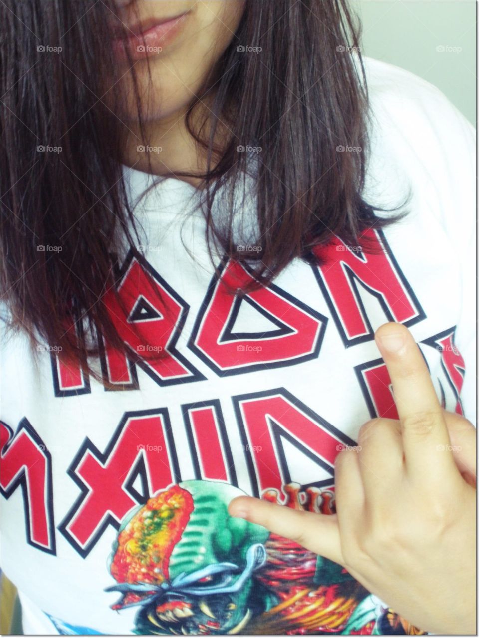 Iron Maiden t-shirt.