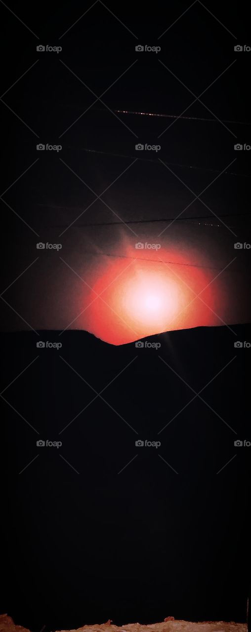 night moon 🌚 view with mountain 🌄