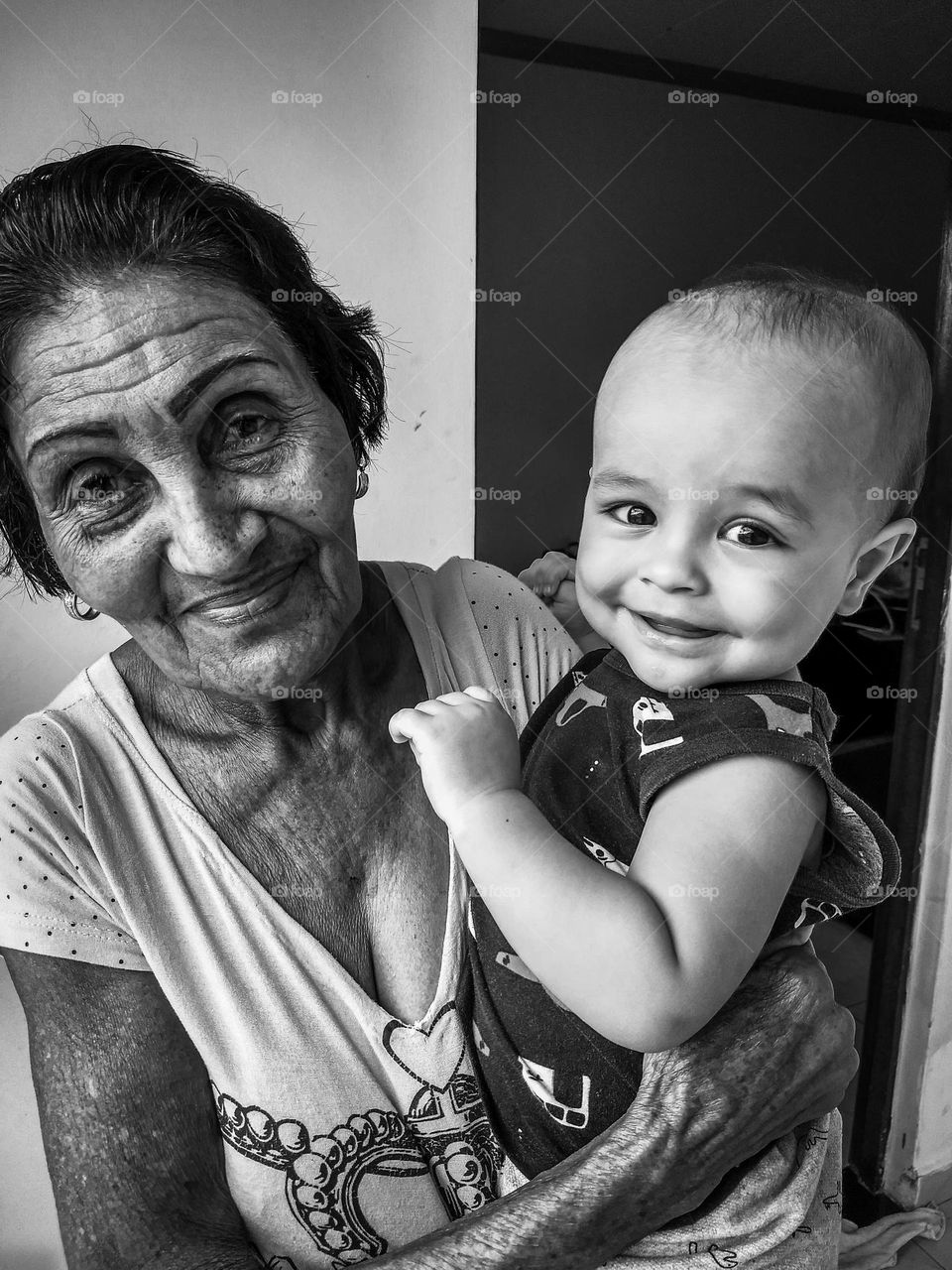 grandmother and grandson portrait