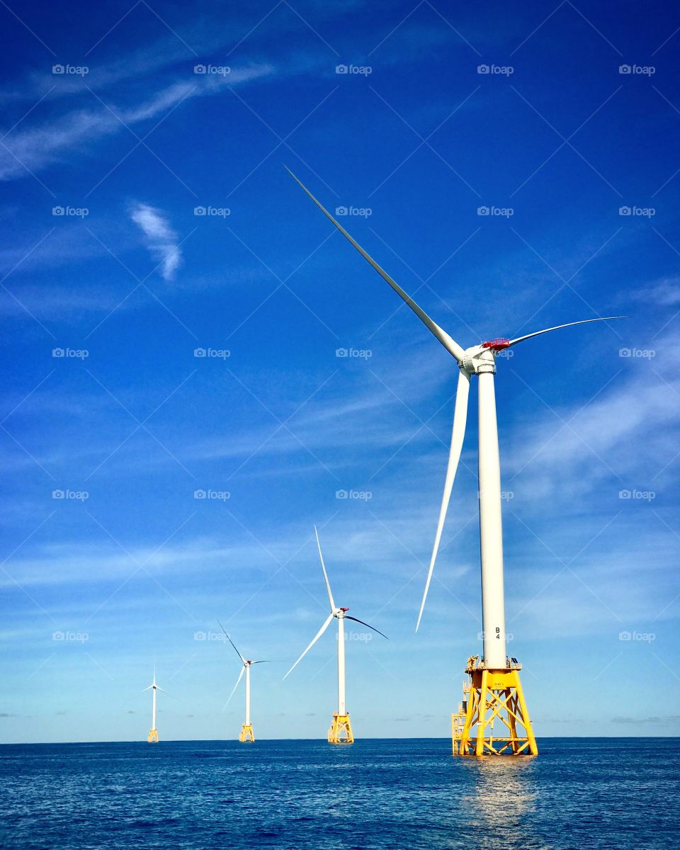 Nation's first offshore wind farm off Block Island, Rhode Island 