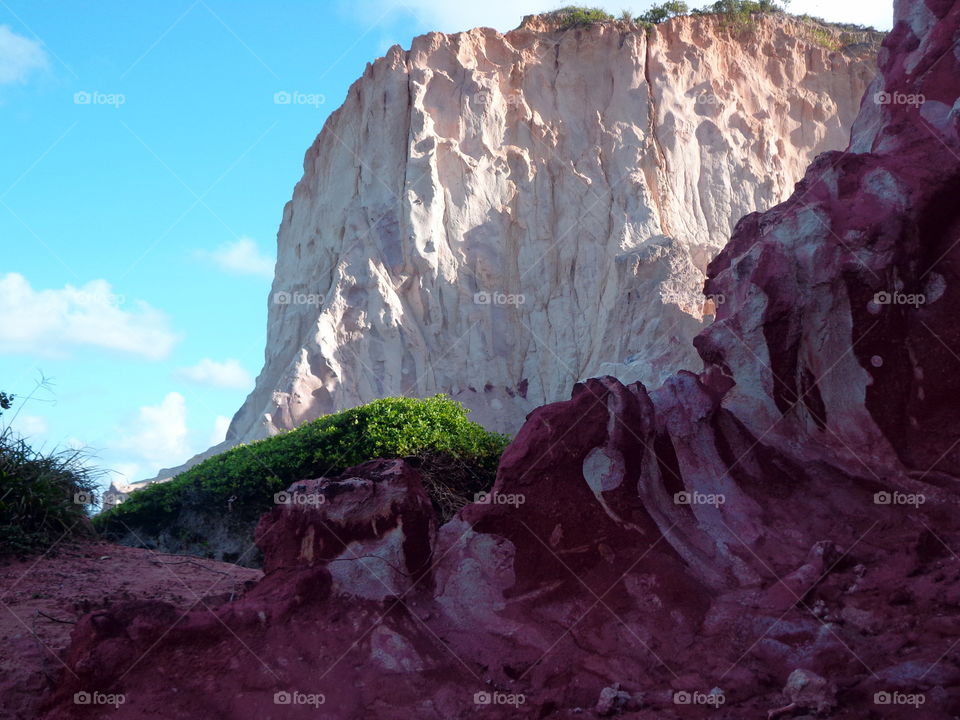 beautiful color rock. beach of Paraíba