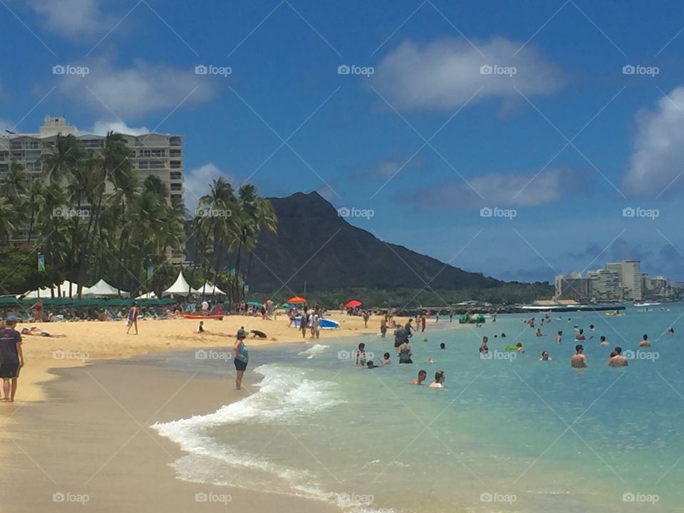 Diamond Head from the beach