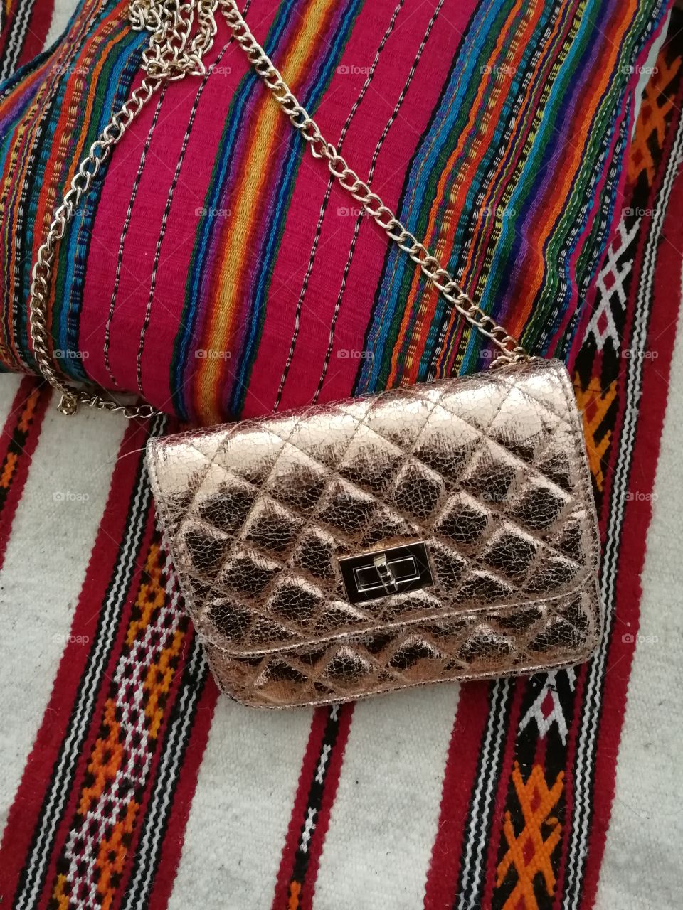 golden purse handmade carpet African rug