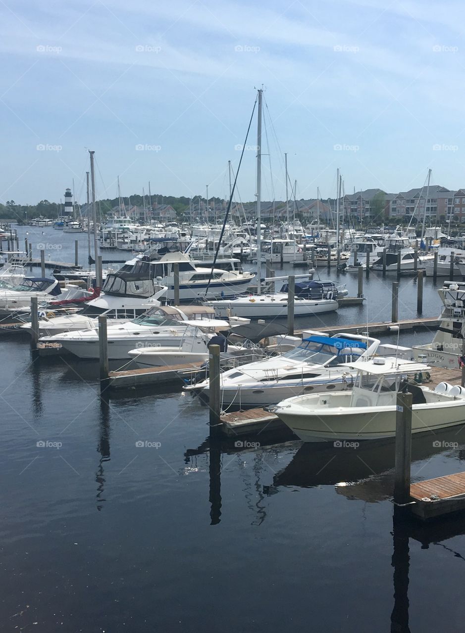 Boats in marina