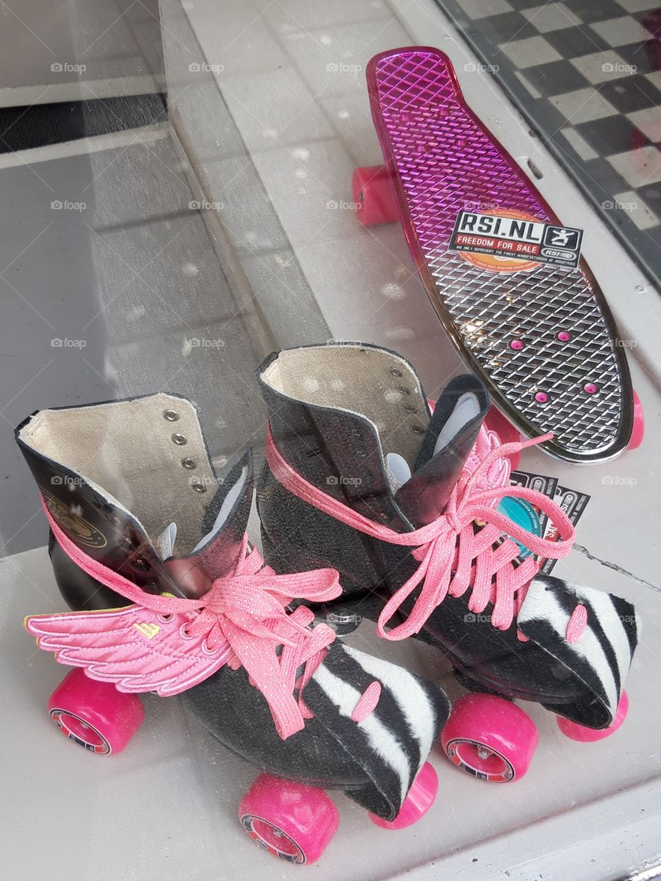 pink rollers and skate in Rotterdam