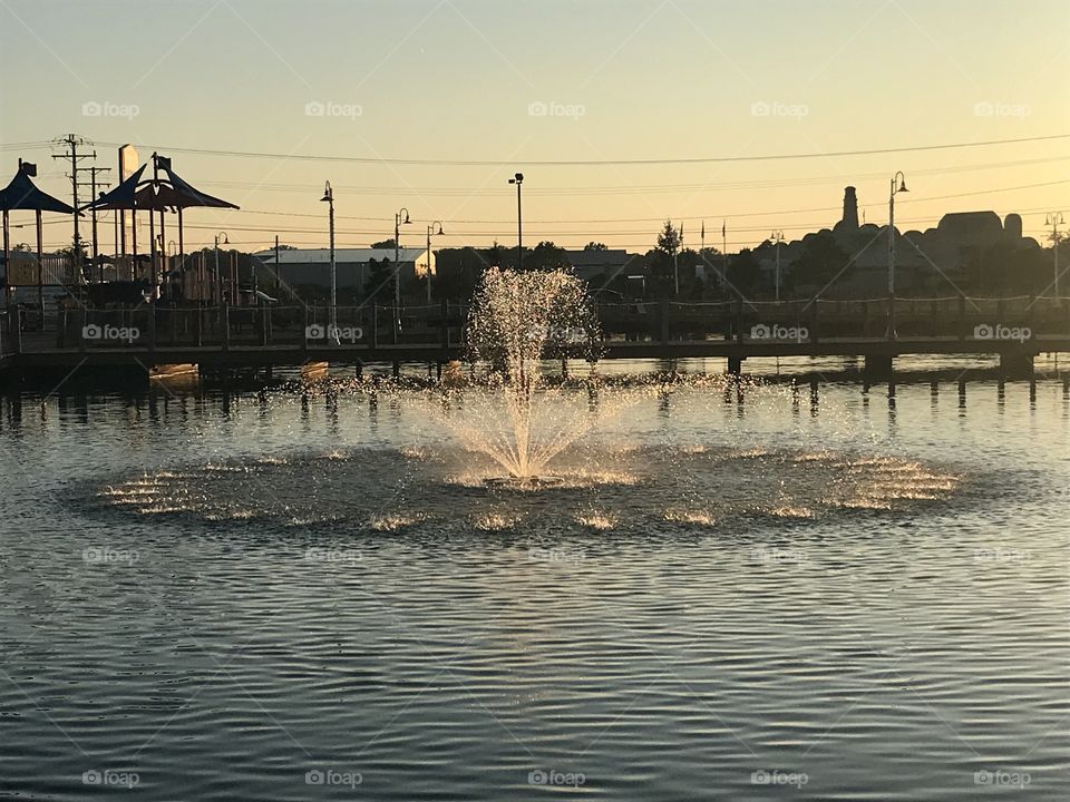 Fountain at Sunset