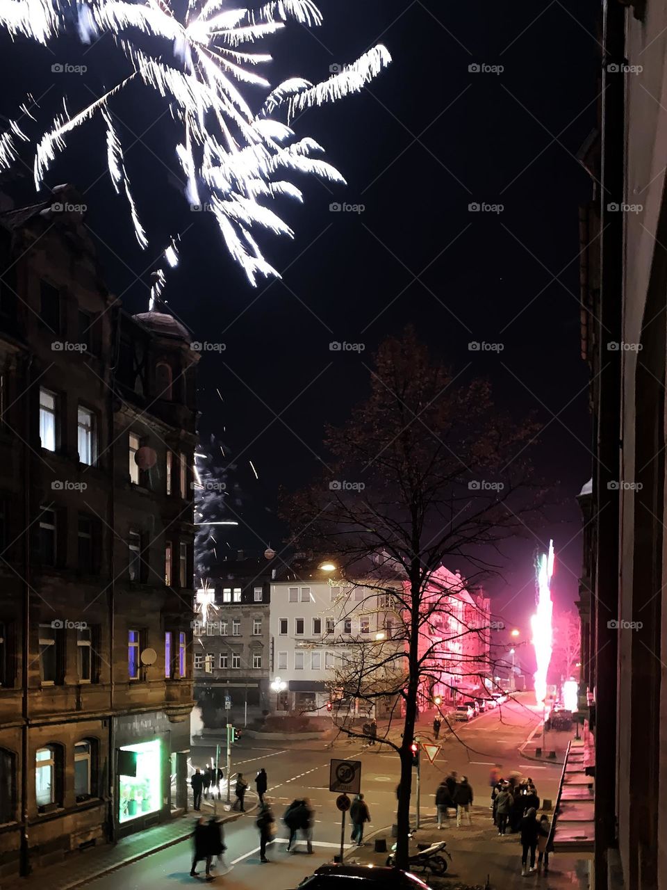 Fireworks in the city 