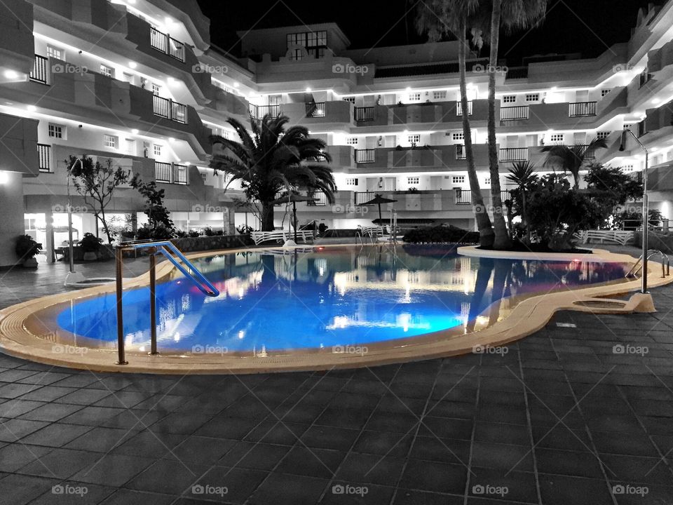 Hotel pool night shot 