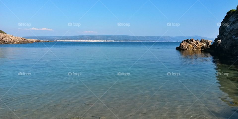blue mediterranean sea in the north sardinian beach