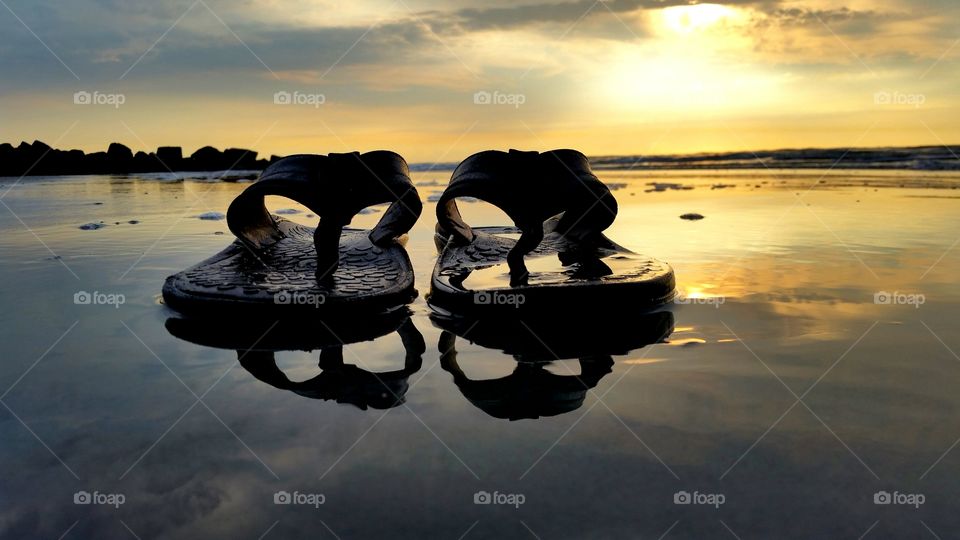 Flip-flop on beach